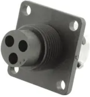 Souriau UTG0103S корпус роз'єму, Square Flange Receptacle, 3 Female Crimp Pins