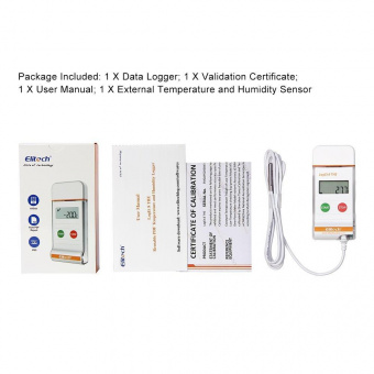 Elitech LogEt 8 THE реєстратор температури та вологості, -40 до +85 °C, Multi-Use, PDF, USB, LCD, IP65