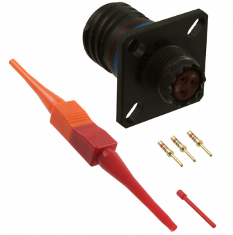 Amphenol D38999/20WA98PN круглий роз'єм високої міцності, Receptacle, Male Pins, 3 Way, MIL-DTL-38999 Series III, 5A, Shell size 9, Panel
