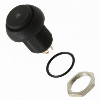 Apem ILR3PAD2L0G кнопка, Ø 12 mm, Momentary (NO), black actuator, green led, 2 A 24 VDC, IP67