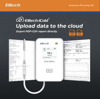 Elitech RCW-360P-THE реєстратор температури та вологості, -40 до +80 °C, Multi-Use, 4G + Wi-Fi, TFT, IP65