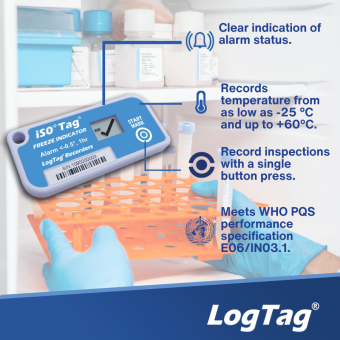 LogTag TICT iS0°Tag індикатор температури, -25 до +60 °C, Single-Use, LCD, IP64