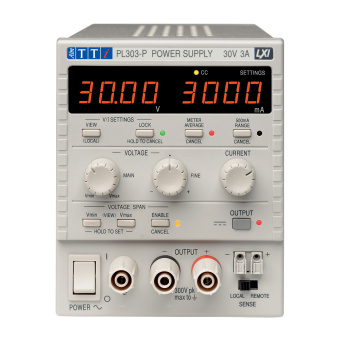Aim-TTi PL303-P лабораторний блок живлення single output, (0-30V, 1mA-3A або 0-30V, 0,1mA-500mA) 90W, USB, RS232, LAN (LXI) та аналоговий інтерфейси