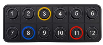 Apem PKI1226SI модульна клавіатура, 12-24 VDC, 12 keys, 2 rows, insert 15mm, RGB LED, CANopen, IP67/IP69K