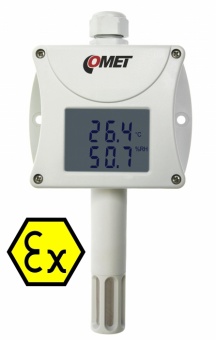 Comet T3110Ex датчик вологості та температури, 1ch, 0 to 100% RH, -30 to +80 ° C, LCD,  4-20 mA, ATEX certification