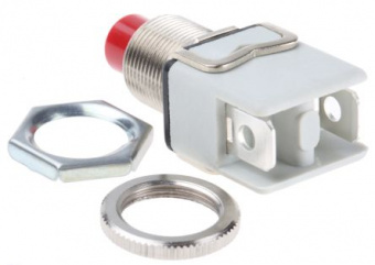 Apem 1212C6 кнопка, Ø 12 mm, momentary, NC, 2 A 250 VAC/24 VDC, red color