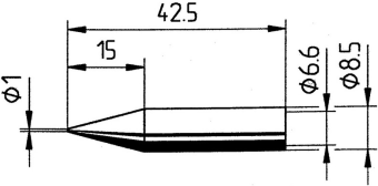 Kurtz Ersa 0842BD/SB паяльне жало, pencil point, Ø 1.0 mm