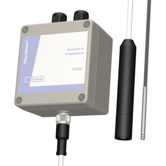 Evikon E2228 датчик температури та вологісті, RS485, Modbus RTU, 4-20 mA, 0-10 V, 2 × SPST Relays, -40...+85 °C, 0 до 100% RH, IP65