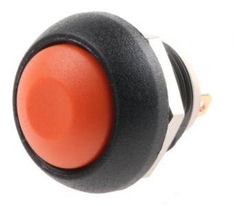 Apem ISP3SAD900 кнопка, Ø 12 mm, Momentary (NO), Threaded bushing, orange actuator, 400 mA 32 VAC - 100 mA 48 VDC, IP67