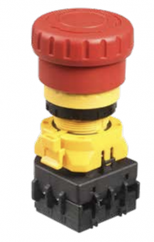 Apem A02ESH3B112IX0 кнопка аварійного відключення, 2NC + 1NO, Ø 22 mm, 3A 250VAC / 2A 30VDC