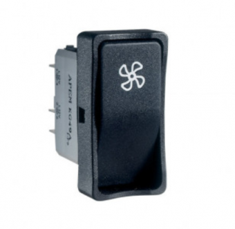 Apem KG473A2XXA21XX клавішний перемикач, DPDT, MOM-OFF-MOM, 10 A 12 VDC/8 A 24 VDC, black actuator, IP65