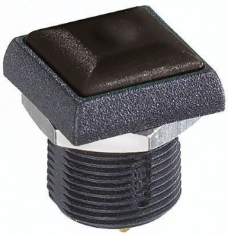 Apem IRC1S422 кнопка, Ø 16 mm, Latching (OFF-ON), black actuator, 100 mA 24 VDC, IP67