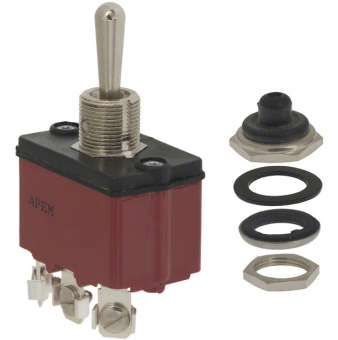 Apem 3639NF тумблер, SP, ON-OFF-ON, 12A, 28VDC, IP67