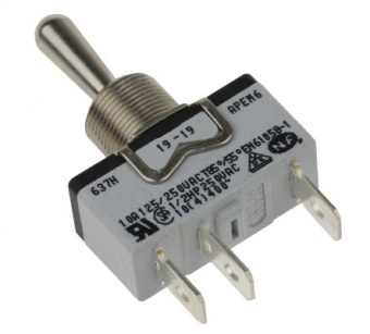 Apem 637H/2 тумблер, 1 pole,  MOM-OFF-MOM, 15A 250 VDC/VAC