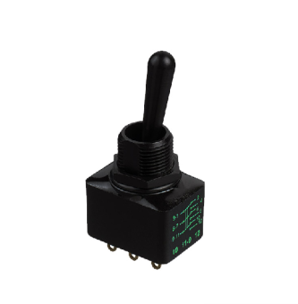 Apem 12159X778 тумблер, Ø 11.9 mm, 3 pole, ON-OFF-ON, 2 A 250 VAC- 4 A 28 VDC, IP67