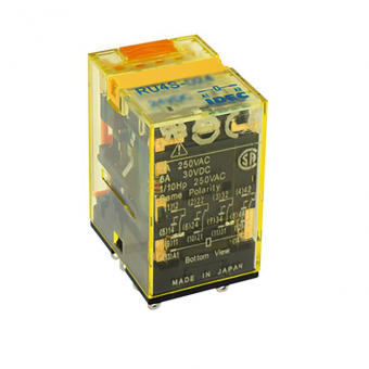 IDEC RU4S-A110 реле, 110-120VAC, 4PDT, 6A, 4 Poles, Latching Lever, Led indicator