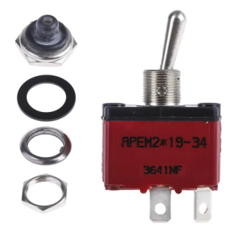 Apem 3641NF/2 тумблер, ON-OFF, 2 pole, 12A, 28VDC, IP67