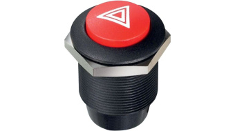 Apem FPAR1C1262C2113 кнопка, Ø 24 mm, Latching (OFF-ON), Illuminated, red led, 200 mA, 12VDC, IP69K