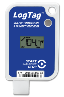 LogTag HAXO-16U-S реєстратор температури та вологості, -30 до +70 °C, 0% RH - 100% RH, Single-Use, IP61