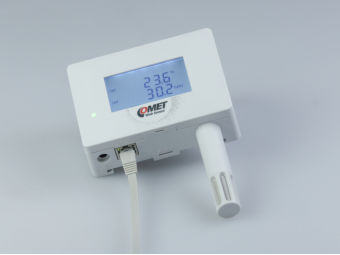 Comet TA7640 Компактний датчик температури, вологості, атмосферного тиску та CO2 з виходом Ethernet і підтримкою PoE