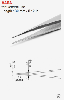 JBC 8002099 пінцет AASA, 130 мм